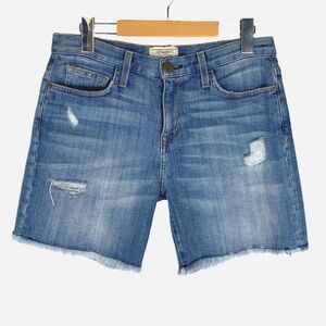 CURRENT/ELLIOT The Boyfriend Roll Denim Jean Shorts - Blue - Size 25